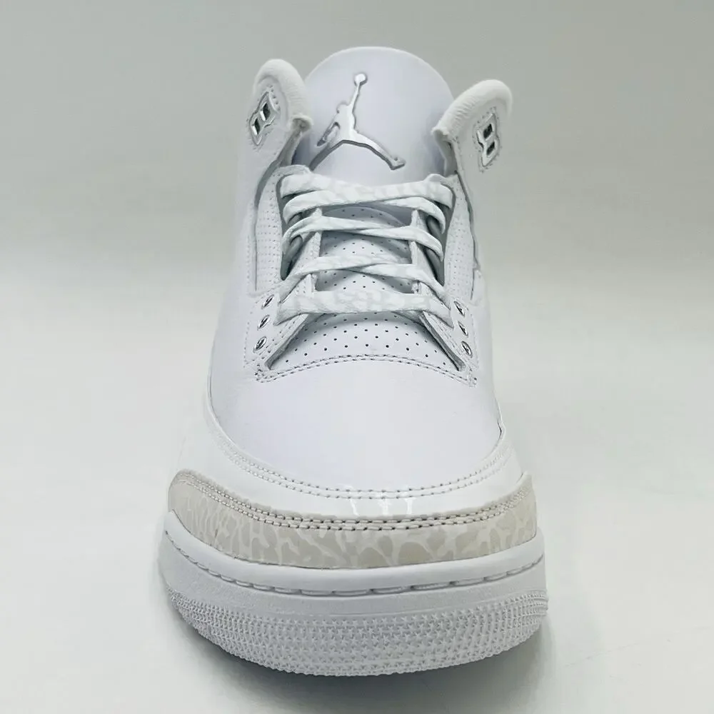 Nike Air Jordan 3 Retro White Silver Sneakers CT8532 111 Men Size 11 NEW